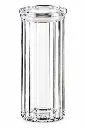 Canister 1700ml (26x10cm) Glass with Acrylic Lid Ribbed - 27950
