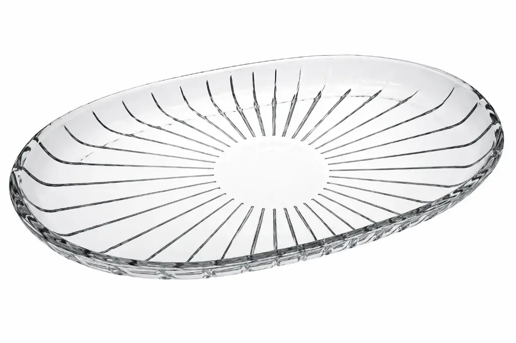 Platter 278x163mm Oval Glass Elegant - 54783