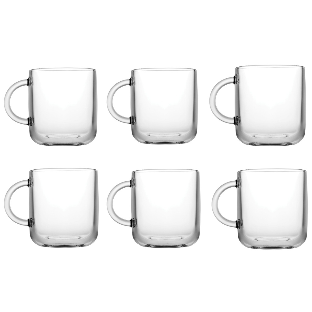 Coffee Mug 6pc Set 245ml Glass - Iconic 55192