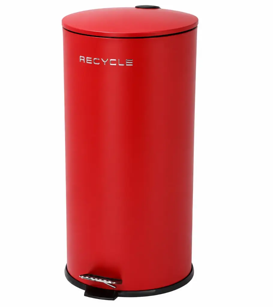 Dustbin 30L Round Metal Pedal Bin - Enzo Collection