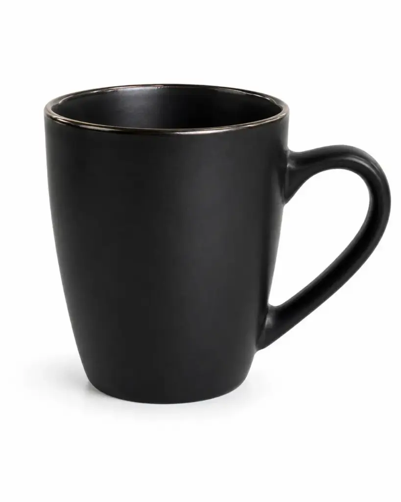 Coffee Mug 380ml Solid Assorted Colours with Bronze Rim - CU319GDR