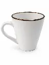 Coffee Mug 380ml V-Shaped White with Bronze Rim - CU319