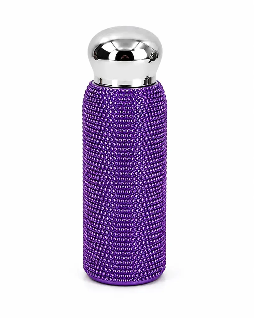 Flask 250ml Stainless Steel Vacuum Insulated with Diamanté Bling – Assorted Colours