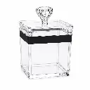 Canister 9x9x9cm 300ml Square Acrylic with Diamante Knob - Premium Collection