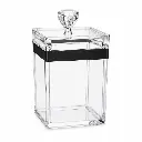 Canister 9x9x13cm 500ml Square Acrylic with Diamante Knob - Premium Collection