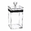 Canister 9x9x16.5cm 700ml Square Acrylic with Diamante Knob - Premium Collection