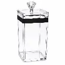 Canister 9x9x19.5cm 900ml Square Acrylic with Diamante Knob - Premium Collection