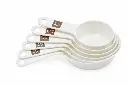 Measuring Cups 6pc Scoop Shape Plastic - White