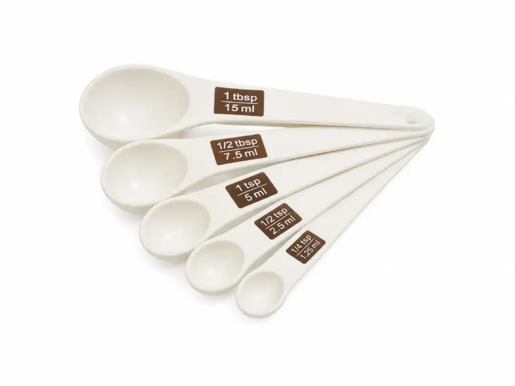 Measuring Spoon 6pc Scoop Shape Plastic - White