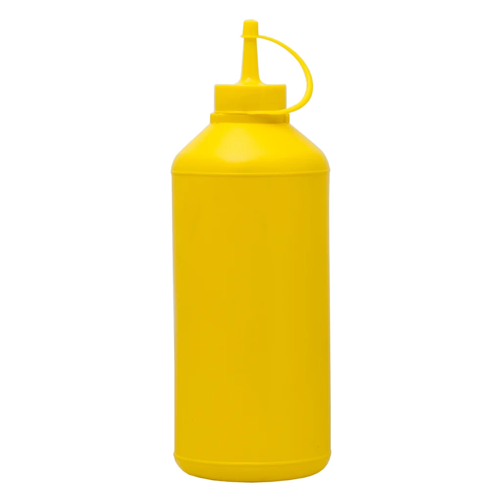 Sauce Bottle 1lt Round Plastic Yellow - 12113