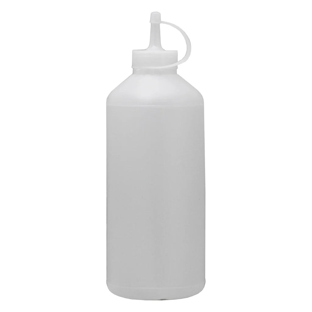 Sauce Bottle 1lt Round Plastic White - 12114
