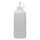 Sauce Bottle 1lt Round Plastic White - 12114