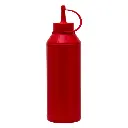 Sauce Bottle 500ml Round Plastic Red - 12015