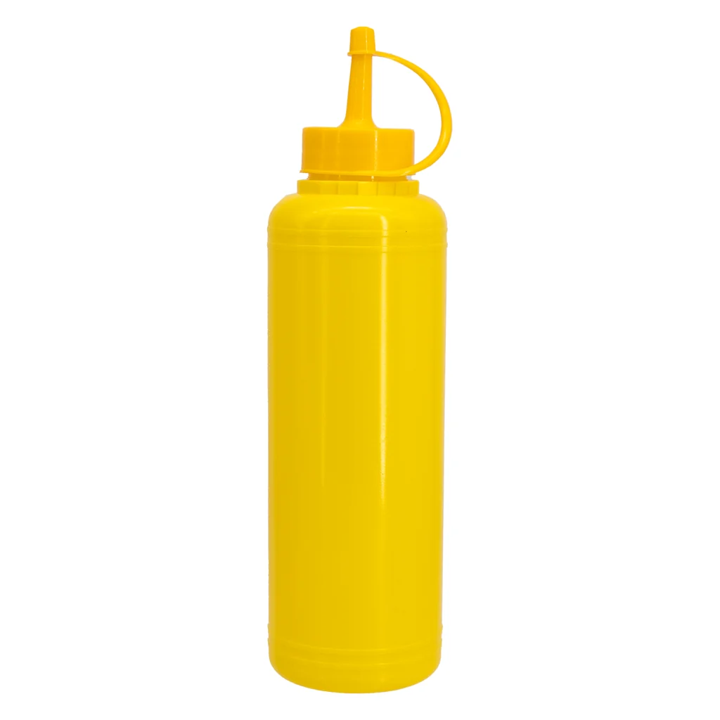 Sauce Bottle 500ml Round Plastic Yellow - 12016