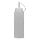 Sauce Bottle 250ml Round Plastic White - 12110