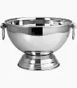 Punch / Ice Bowl 40x23cm Plain Stainless Steel Footed with Stainless Steel Ring Handles