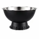 Punch / Ice Bowl 40x23cm Hammered Stainless Steel Footed - Black