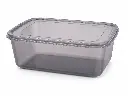 Storage Box 1800ml (20.5x16x9cm) Grey Translucent Plastic Feely - BNM-1151