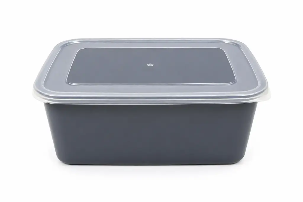 Storage Box 3500ml (24x18x11cm) Grey Plastic & White Translucent Lid Feely - BNM-0550