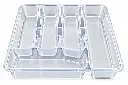 Cutlery Tray 5 Compartment (33x28x5cm) Plastic Transparent - E-200