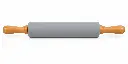 Rolling Pin 43cm Grey Silicone with Wooden Handles 