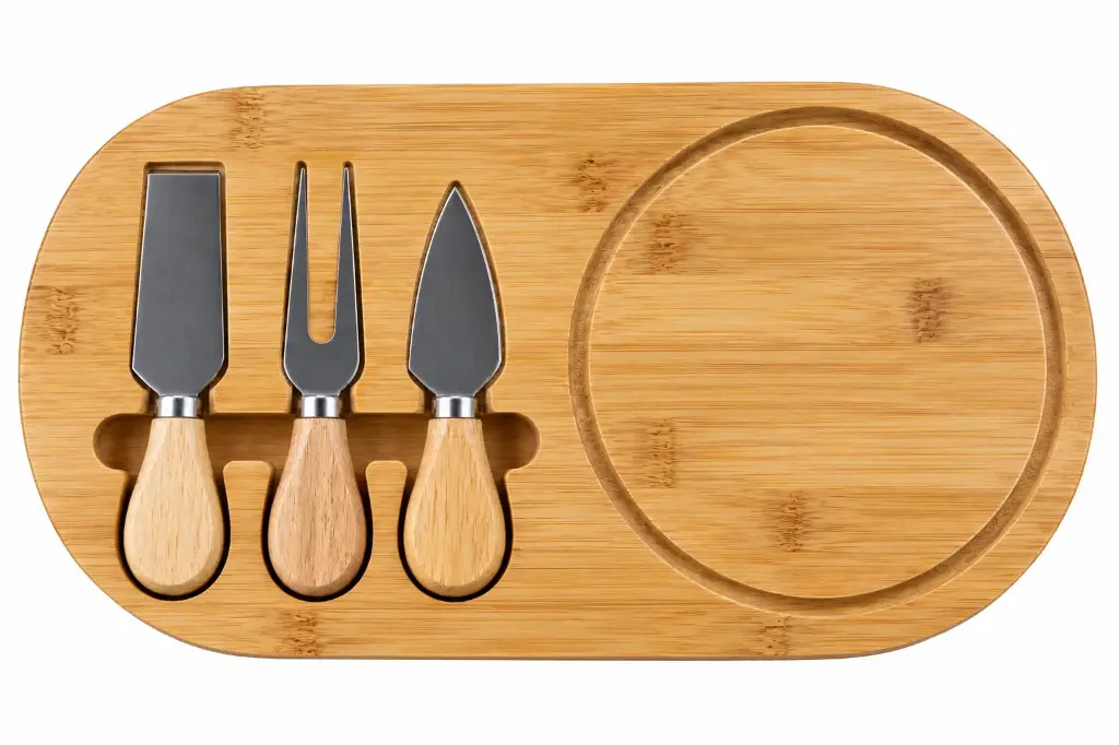 Cheese Board 33x19cm Bamboo Oval With 3 Cheese Tools - 4161