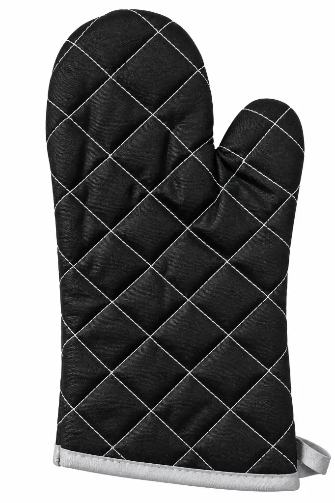 Oven Mitt 30x15cm Quilted Black Premium - Kitchen Essentials 574