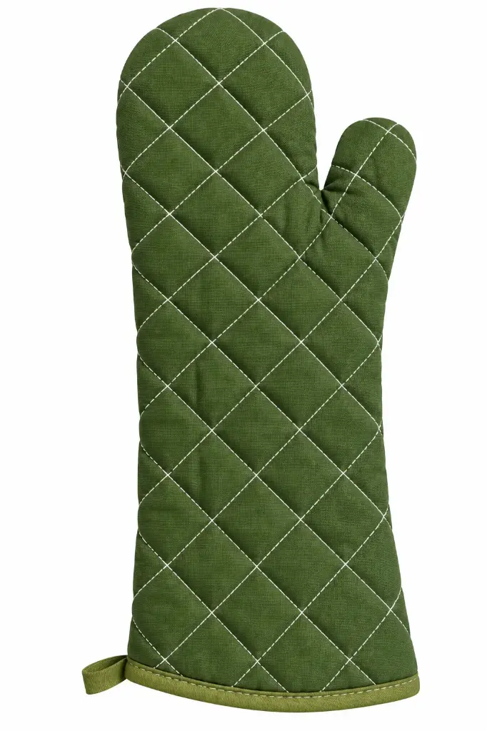 Oven Mitt 40x15cm Quilted Green Premium - Kitchen Essentials 573