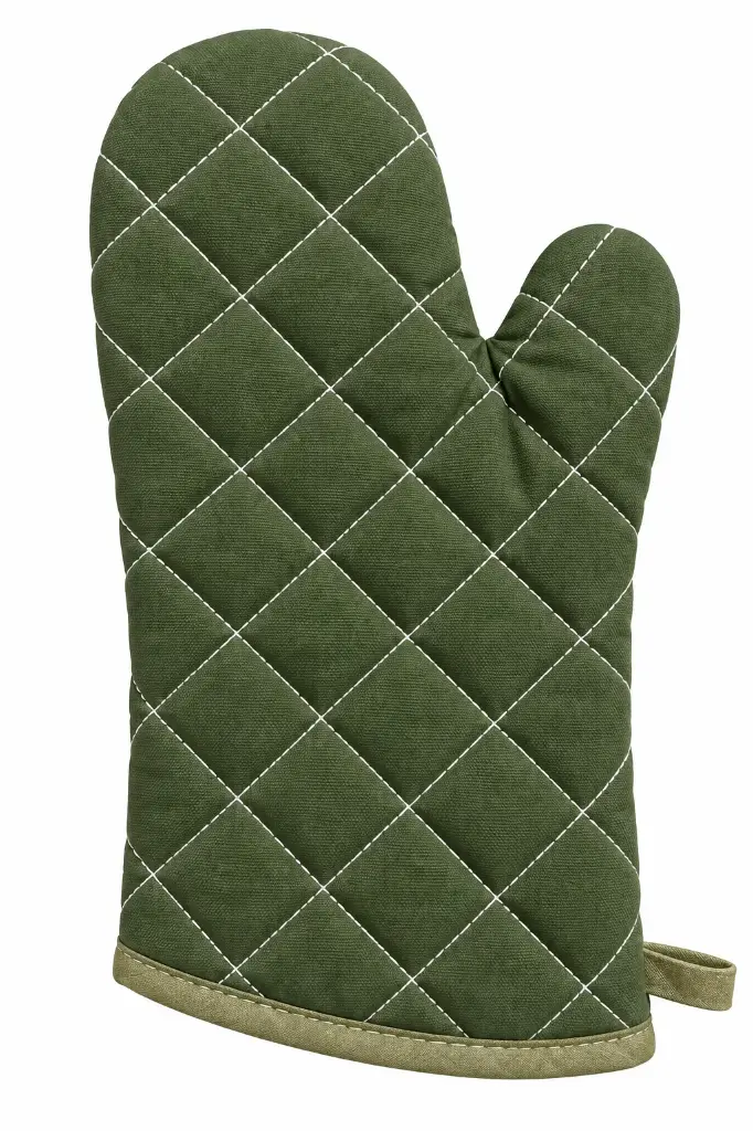 Oven Mitt 30x15cm Quilted Green Premium - Kitchen Essentials 572