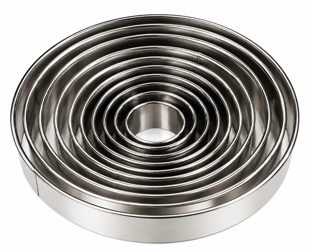Dough Cutter 10pc Round Plain Stainless Steel - Baking Essentials 0010