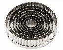 Dough Cutter 10pc Round Fluted Stainless Steel - Baking Essentials F0010