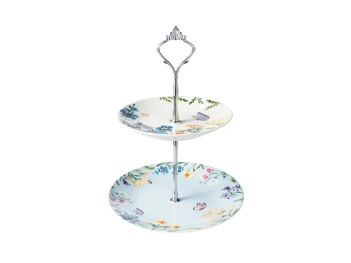 Cake Stand 2 Tier (15/19x26cm) Round Fluttering Meadow - Maxwell & Williams AW0148  