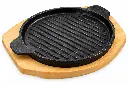 Sizzler Plate 22x2.5cm Round with Wooden Board 