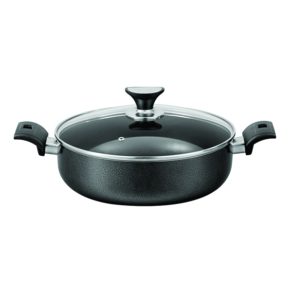 Pot 32x12cm Flat Non-Stick With Glass Lid 50140