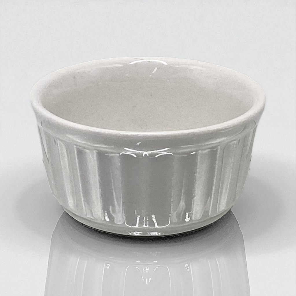 Ramekin 9x4cm Ribbed Blanco Porcelain - Continental