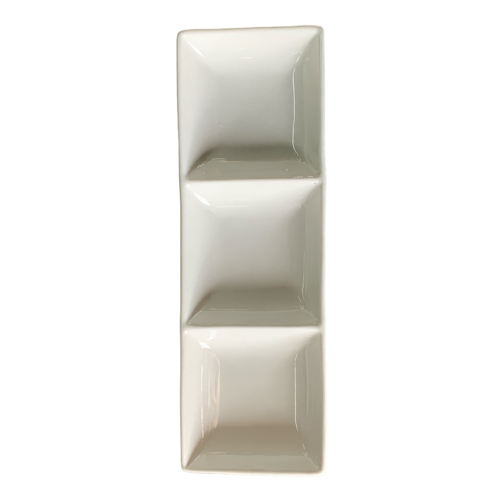 Platter 25x8x2.5cm 3 Division Condiment - Continental