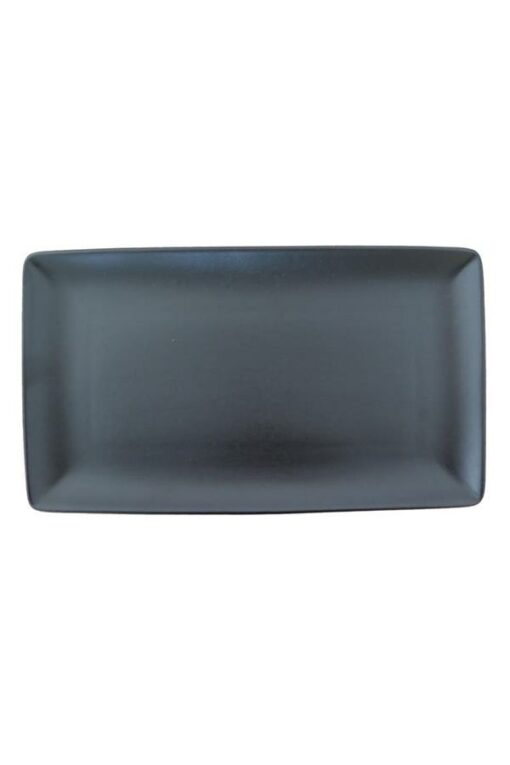 Platter 36.5x16cm Rectangular Ele Matt Black - Continental China