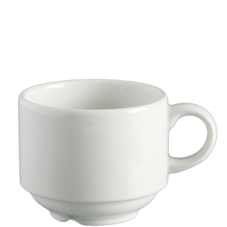 Cup 200ml Stacking Porcelain Blanco - Continental 