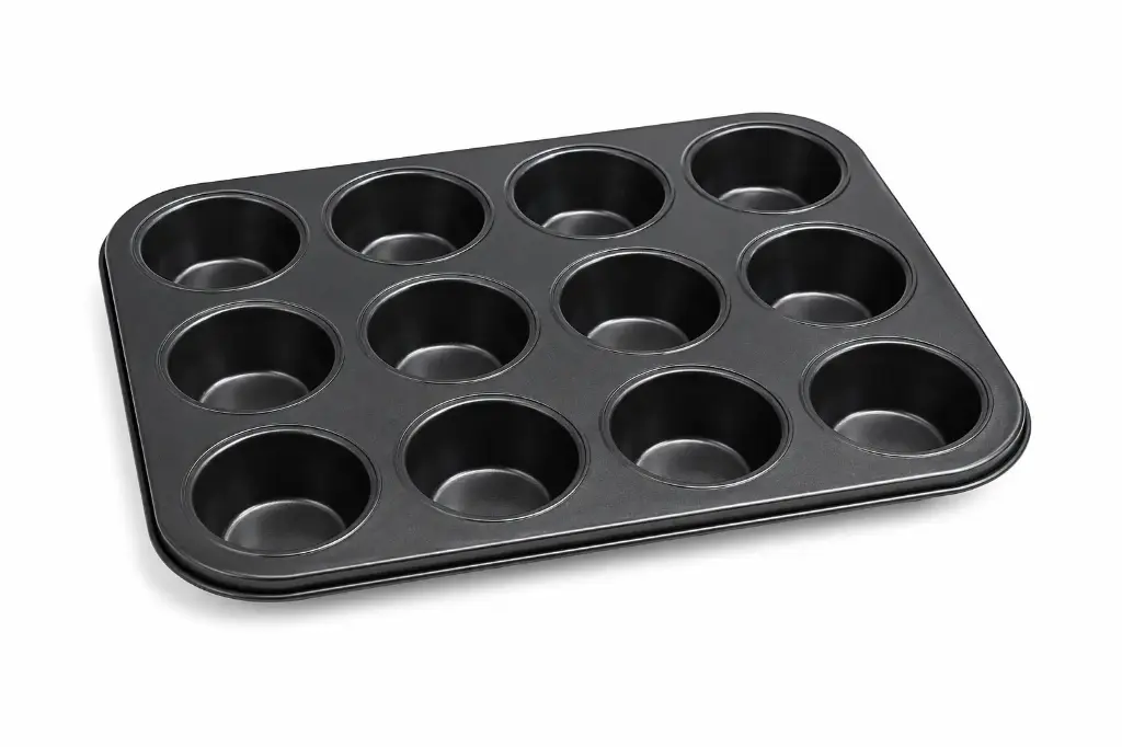 Muffin Pan 12 Cup 35x26x3cm Carbon Steel Plain Non-Stick - Baking Basics