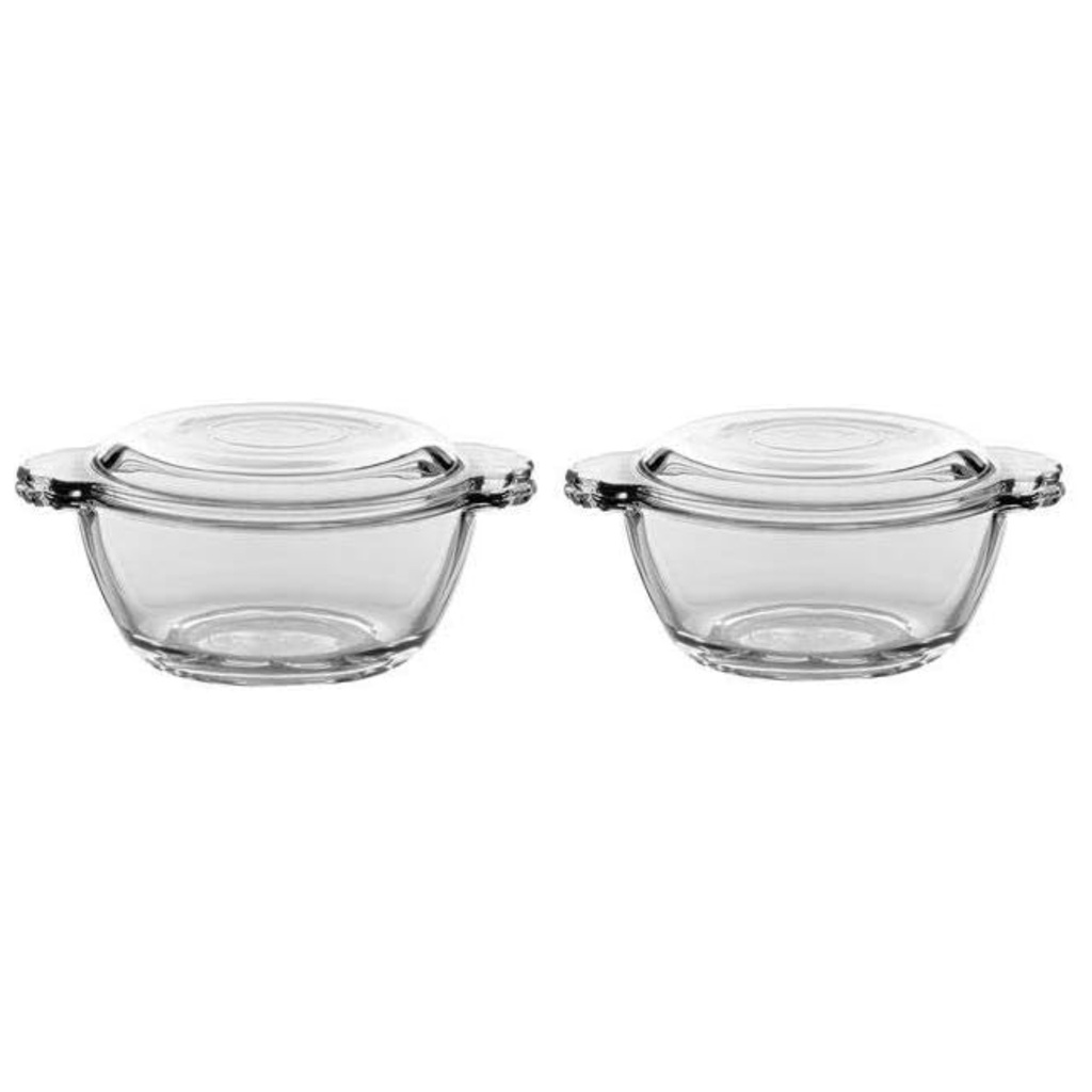 Mini Casserole 2pc Set with Glass Lids (275ml each) - Basic 97343