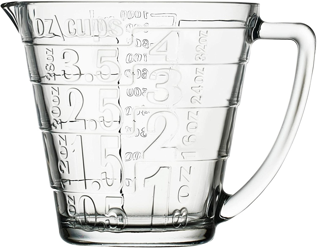 Measuring Jug 1lt Glass Embossed - 55172