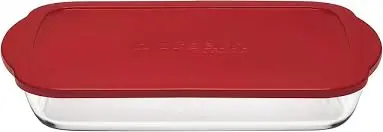 Casserole Dish 1950ml Rectangular With Red Lid (34x19x6cm) - Borcam 59006