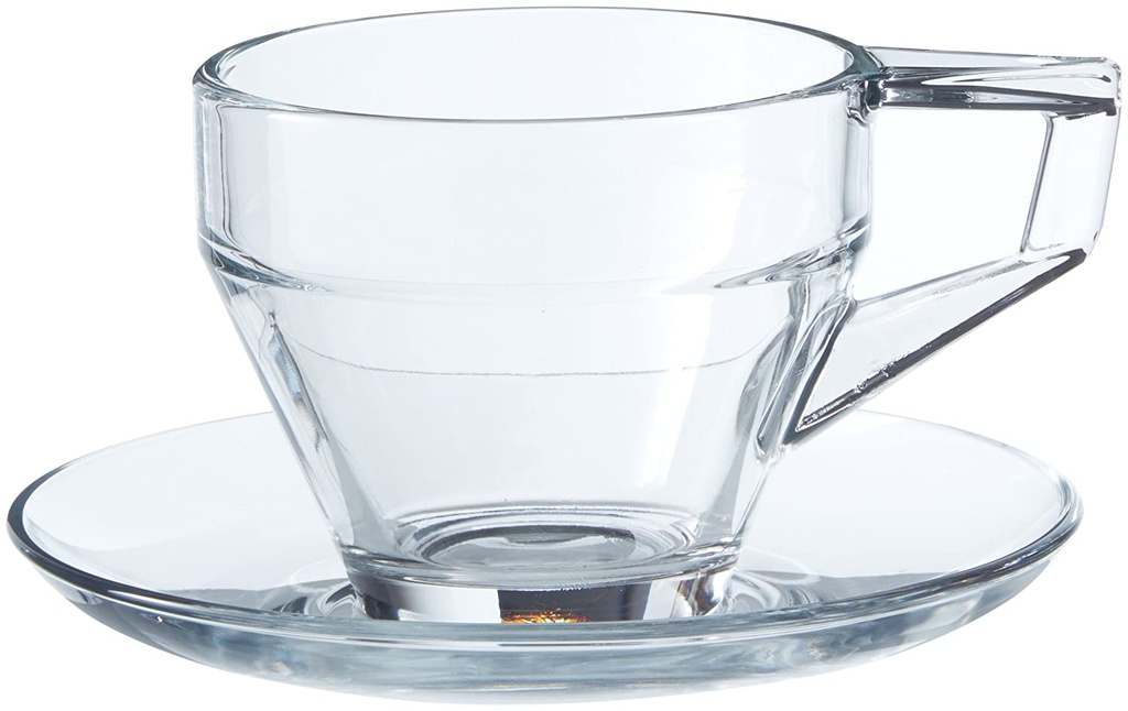 Cup & Saucer Set 12pc 200ml Glass Shiny - 96577