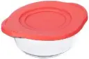 Bowl 840ml Round With Red Lid (19x16cm) - Borcam 59133