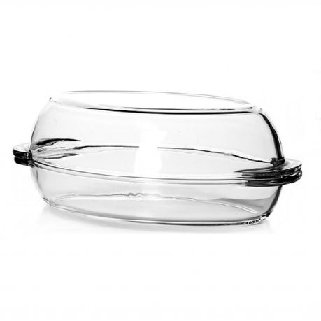 Roaster Double 2250cc (34x19x14cm) Oval Glass - Borcam 59022