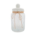 Canister 4.1lt (35x16cm) Round Glass With White Ceramic Lid - 27028