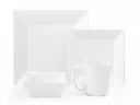 Dinner Set 16pc Square Porcelain White - SDS16