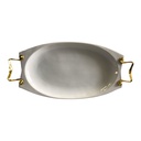 Platter 34x24x3cm Oval With Gold Handles - BJ2111020