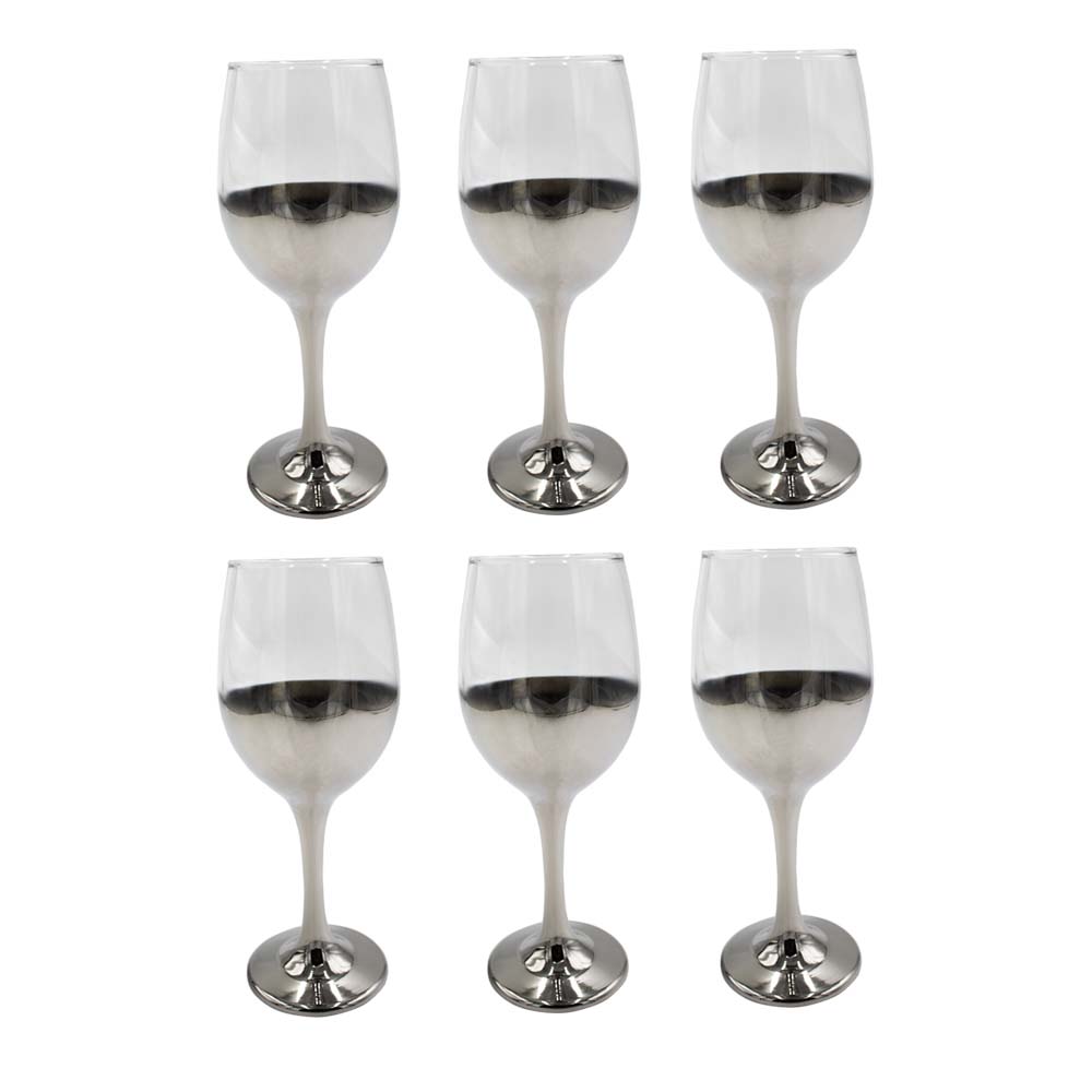 Wine Goblet 6Pc 310Ml Half Coloured Rvt358