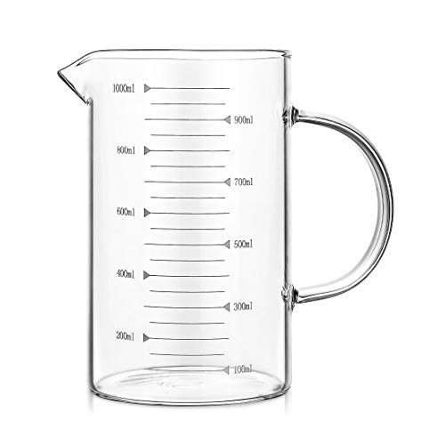 Jug 1Lt Borosilicate Glass With Measurements